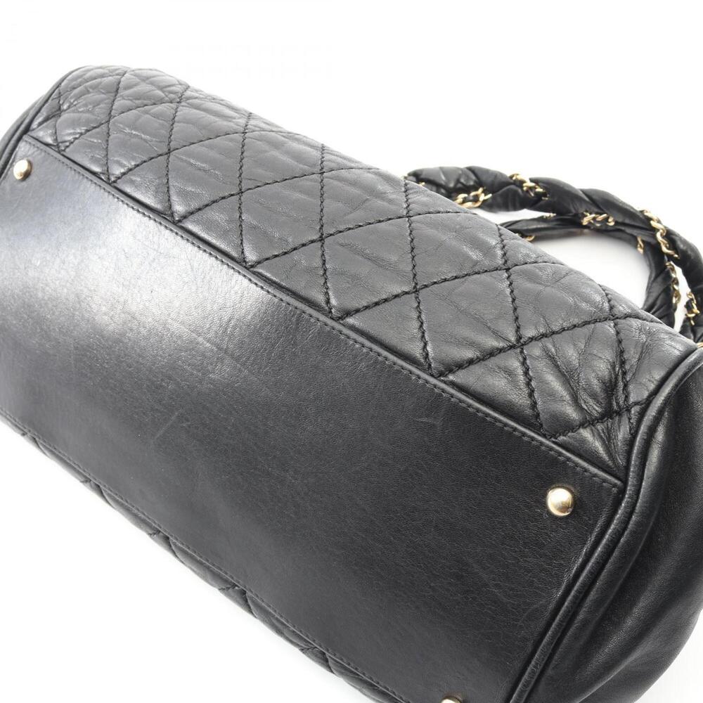Chanel Matelassé Tote Bag Handbag, Lambskin Leather, Women's, Black - Picture 8 of 10